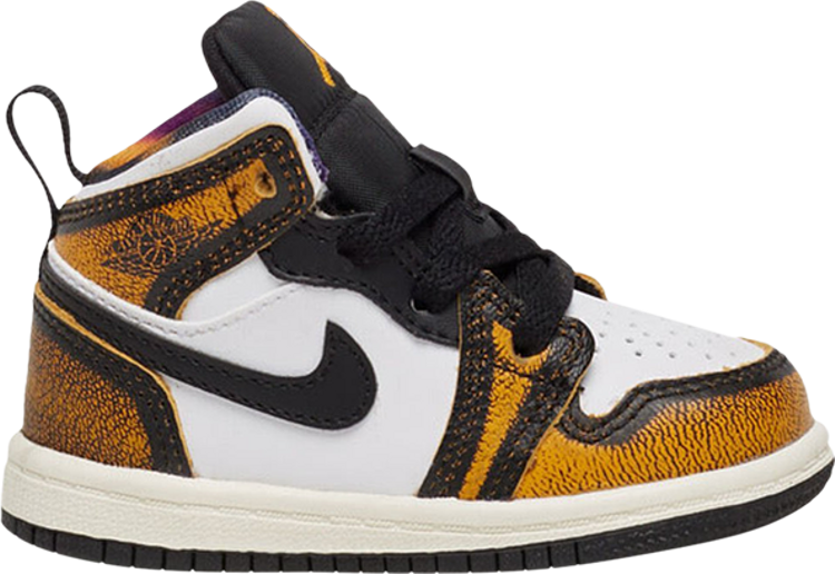 حذاء Air Jordan 1 Mid SE TD Wear-Away - Taxi، أسود