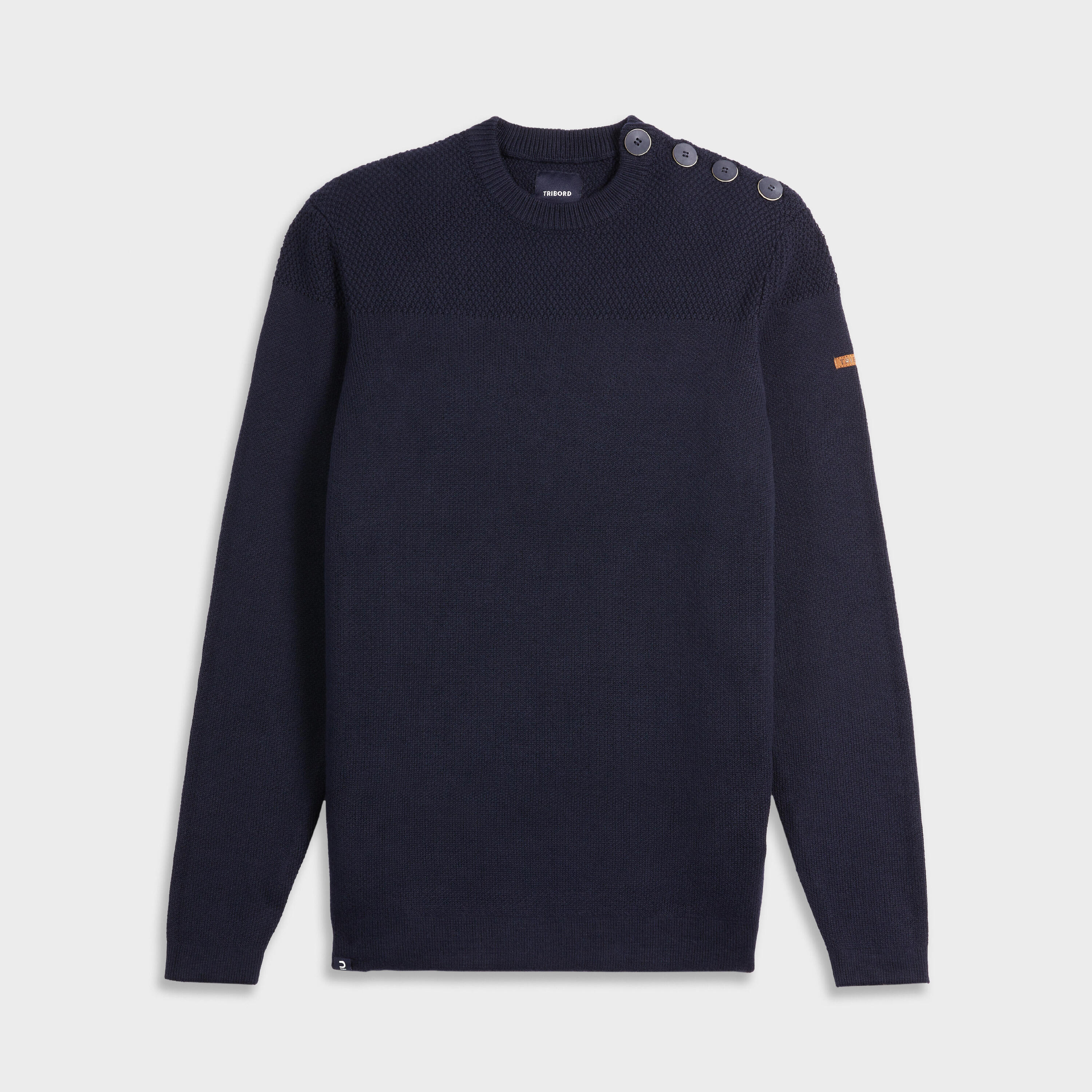 TRIBORD Men's Navy Blue Sailing Sweater, Black Blue