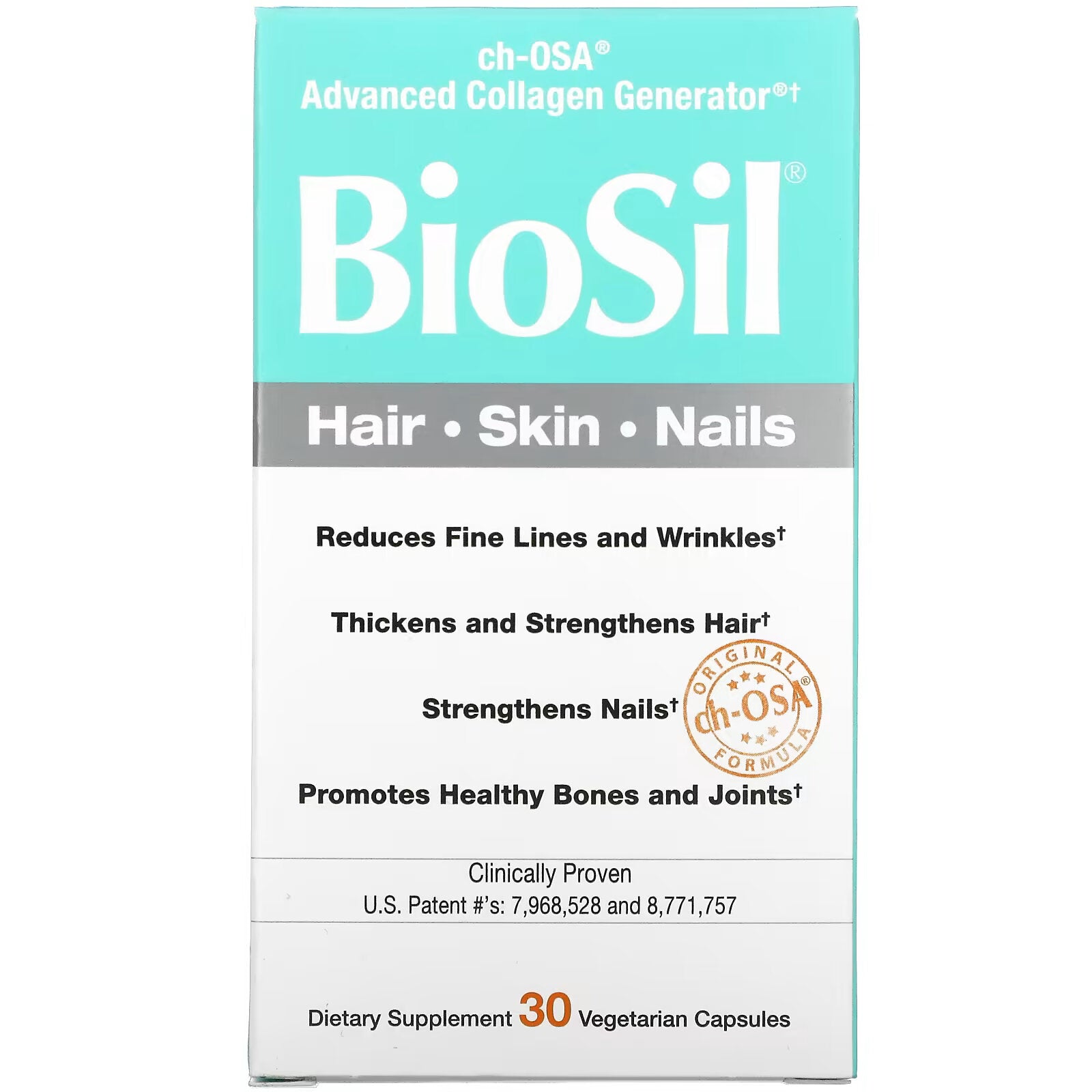 BioSil, ch-OSA, Enhanced Source of Collagen, 30 Vegetarian Capsules