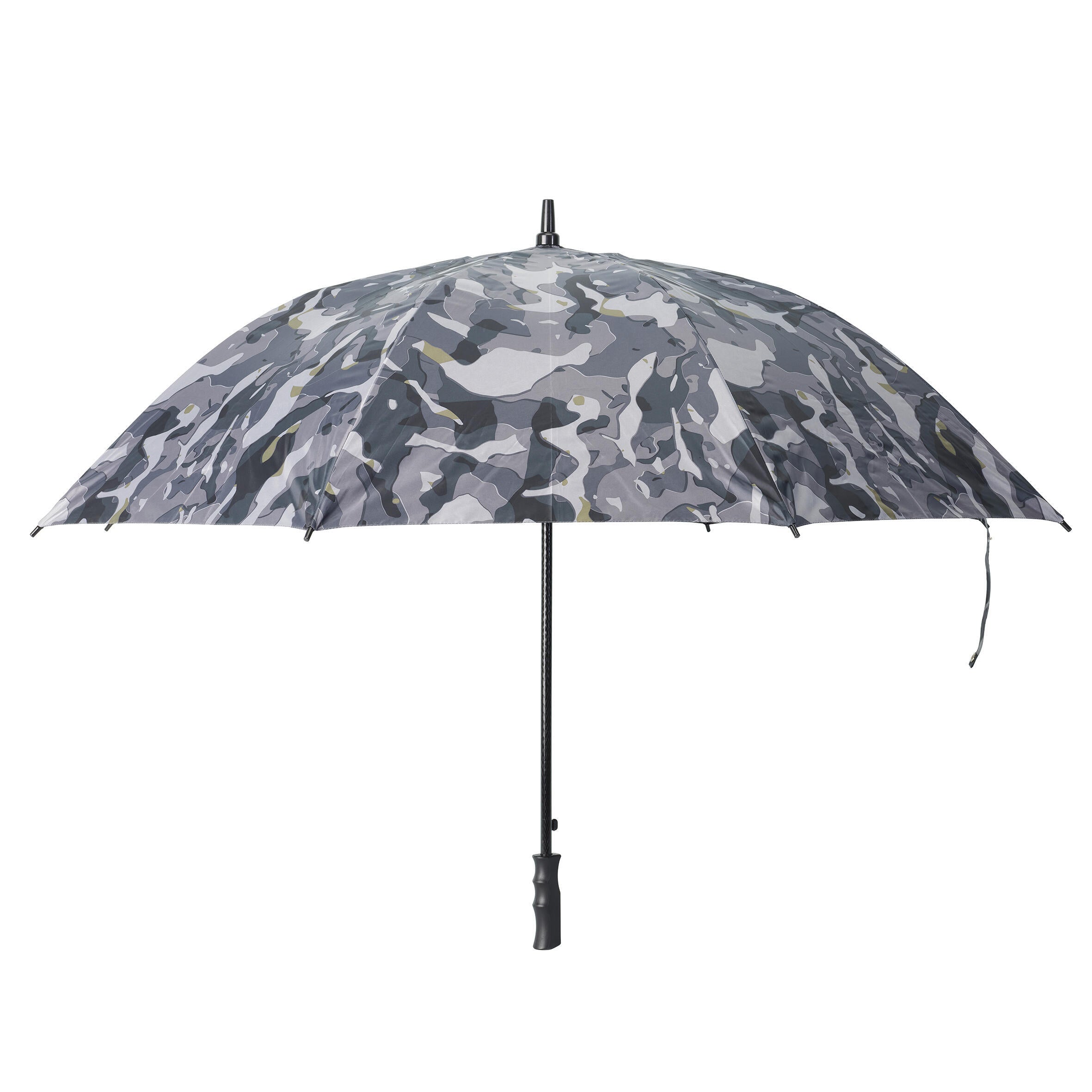 Hunting umbrella WOODLAND brown camouflage SOLOGNAC, asphalt gray