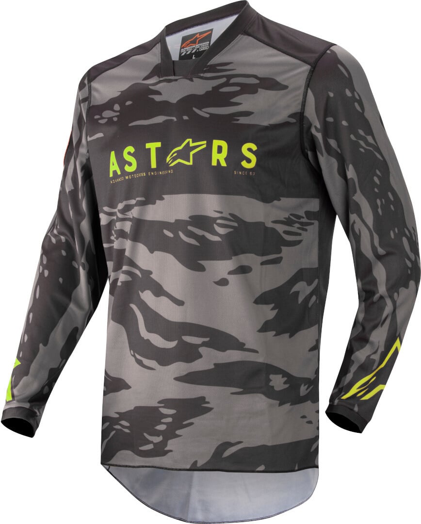 قميص موتوكروس Alpinestars Racer Tactical Youth، أسود/رمادي/أصفر