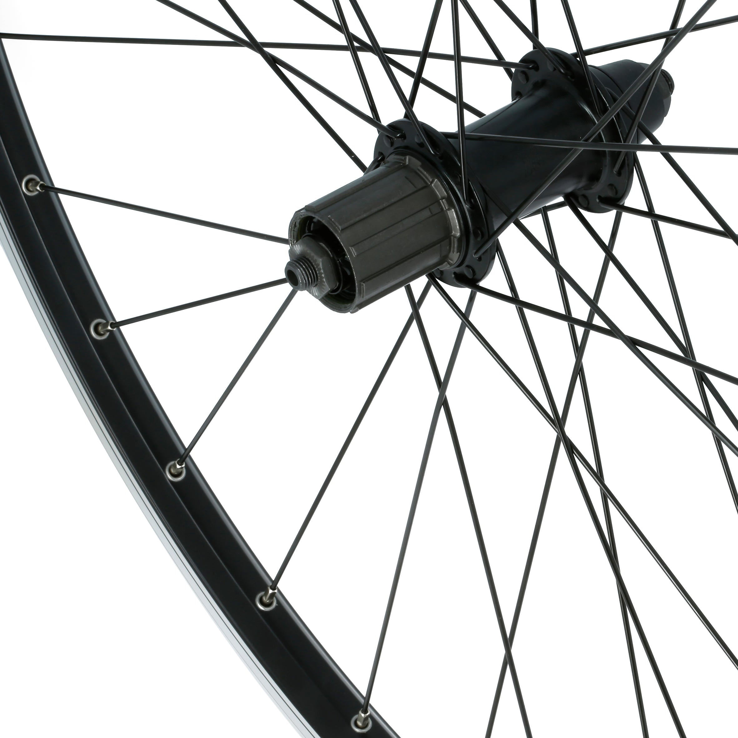 MTB Rear Wheel 28" / Double Wall / Cassette / V-brake / Quick & Release / Black RIVERSIDE