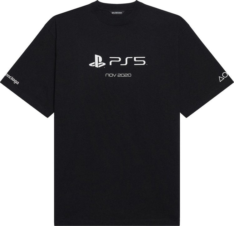 Balenciaga Playstation Boxy T-Shirt Black, black