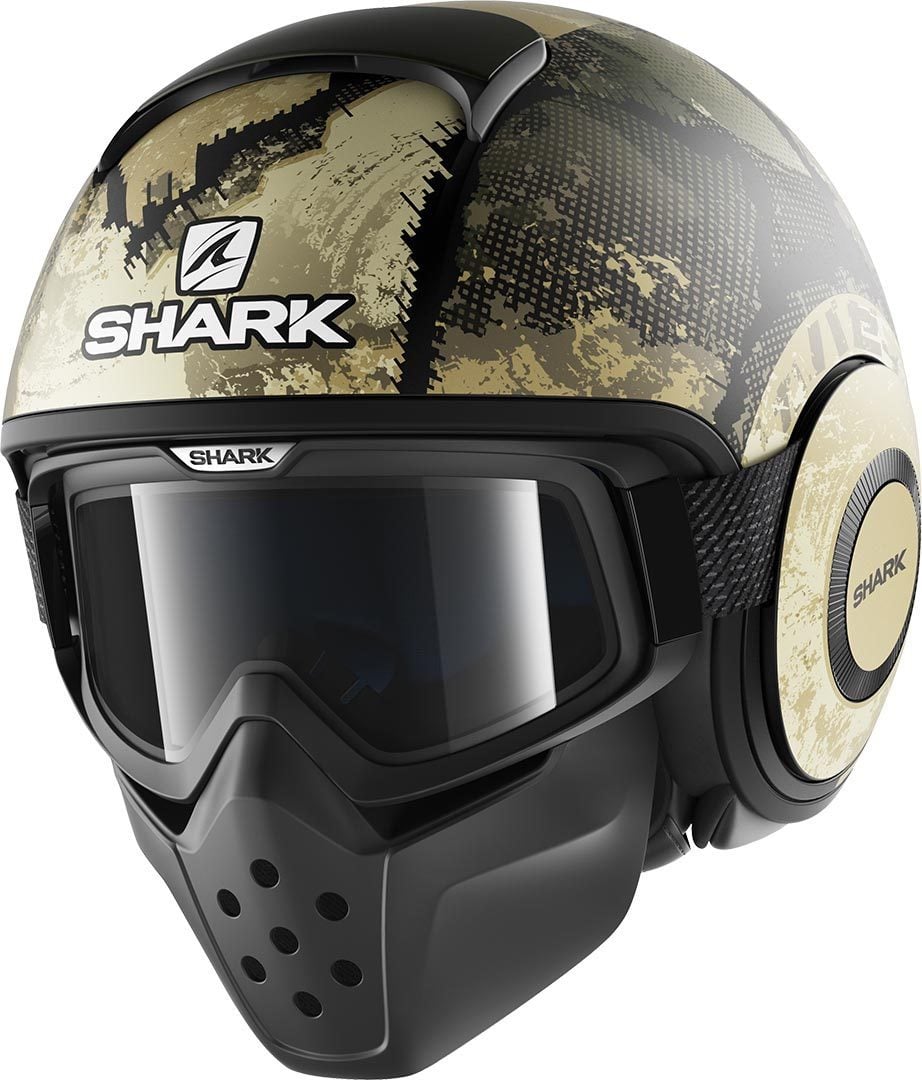 Shark Drak Evok Mat Helmet with Logo, Sand