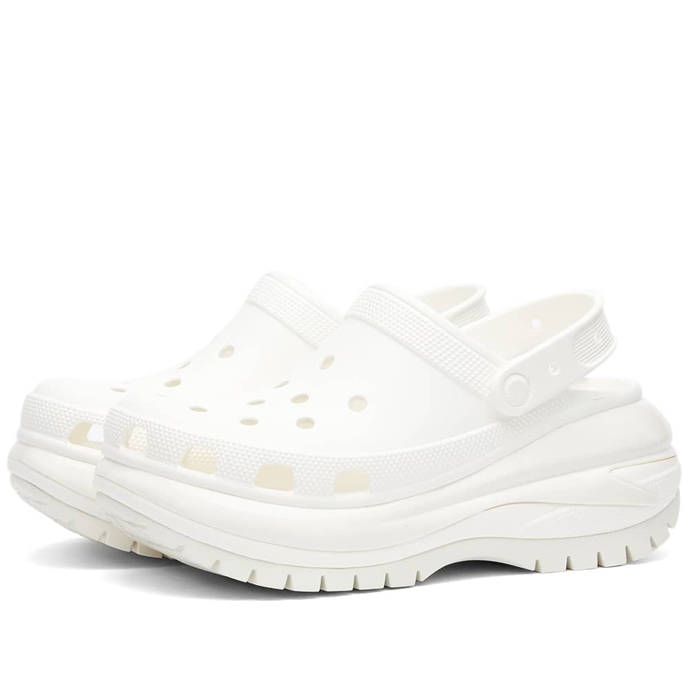 Crocs Classic Mega Crush Clog Round Toe Sandals, White