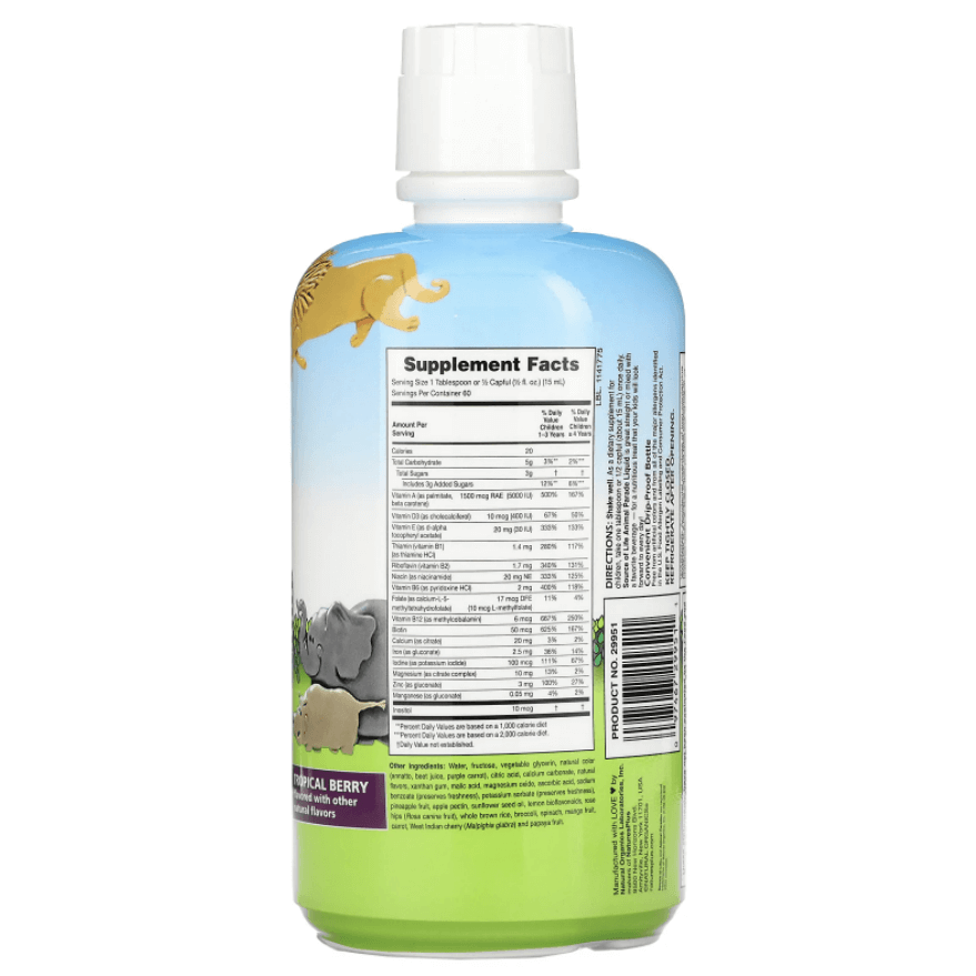 Children's vitamin complex multivitamin syrup Animal Parade, Source of Life, tropical berries, 900 ml