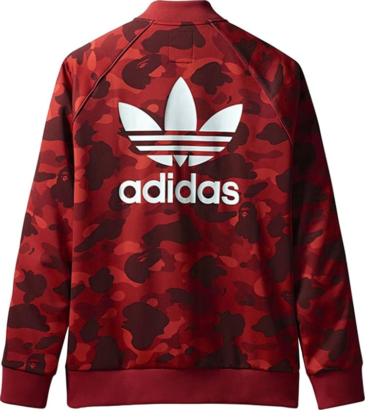 قميص رياضي adidas x BAPE adicolor "Raw Red"، باللون الأحمر