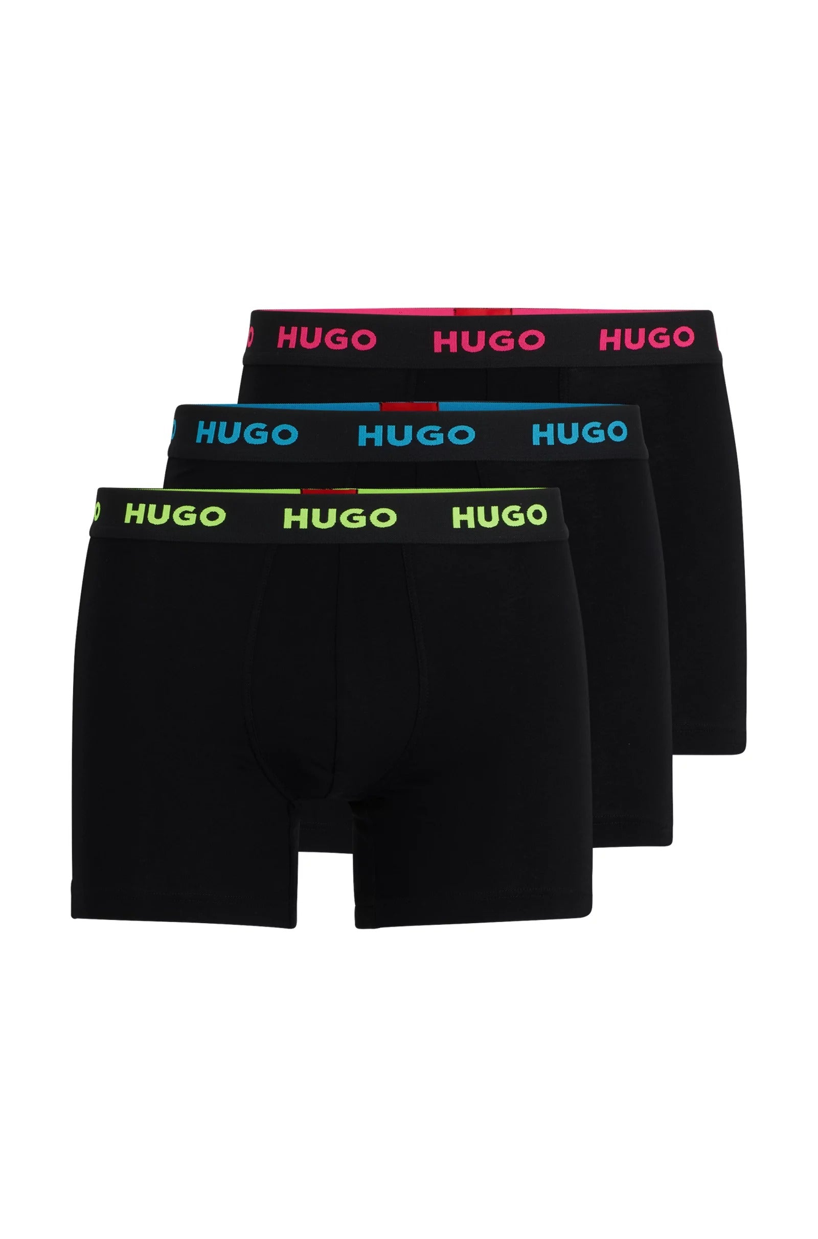 Hugo Three-pack Of Stretch-cotton Briefs With Logo, 3-piece, multicolor