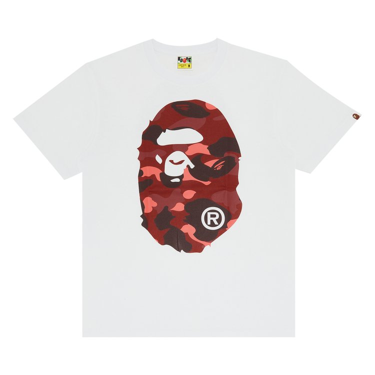 تي شيرت BAPE Color Camo Big Ape Head "أبيض/أحمر"، أبيض