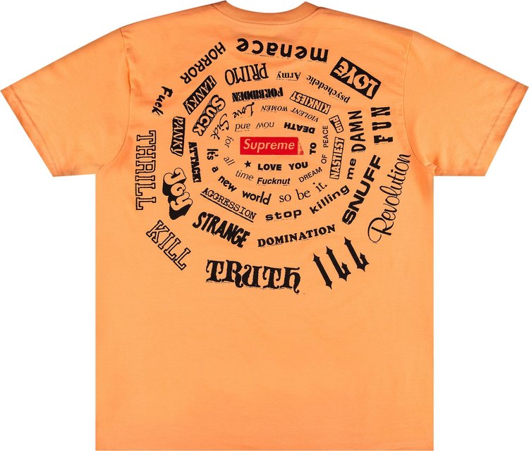 تي شيرت Supreme Spiral Tee "Peach"، برتقالي