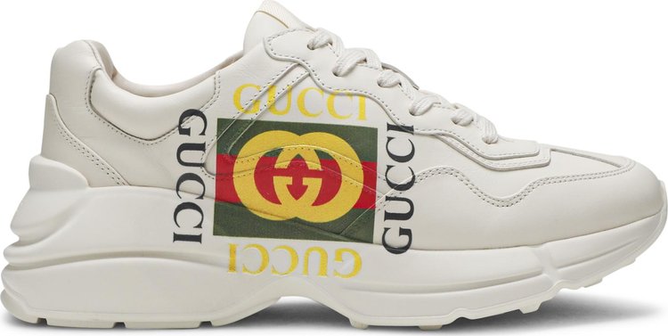 Gucci Rhyton Leather Sneaker Vintage Logo, cream