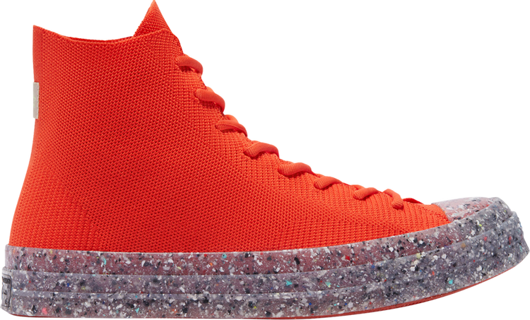 حذاء رياضي Converse Renew Chuck 70 Knit High Bright Poppy باللون البرتقالي