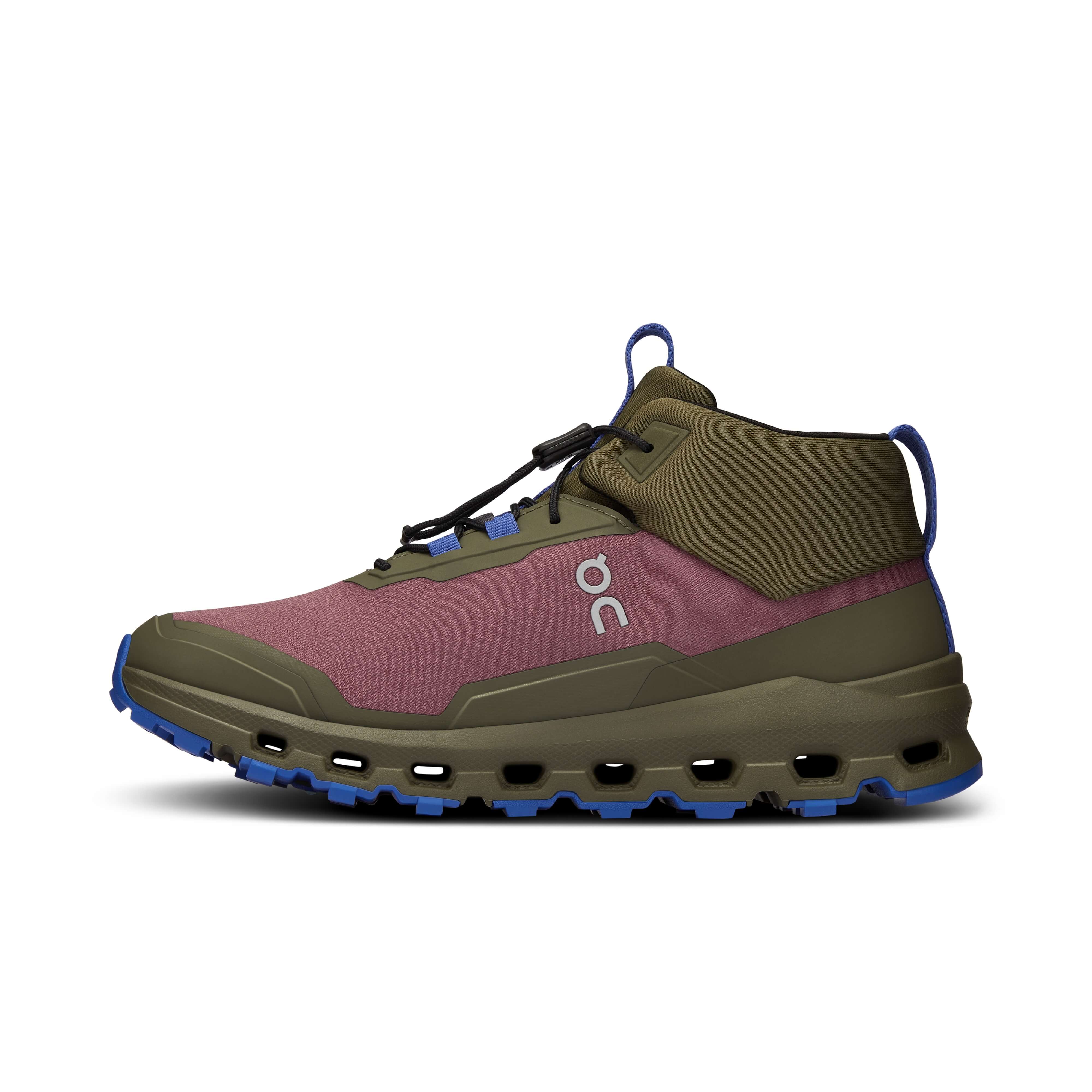 Teen boots On Cloudhero Mid Waterproof Kids, burgundy/dark green