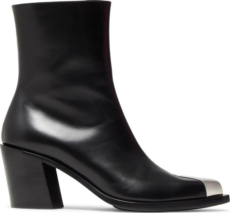 حذاء Alexander McQueen Wmns Punk Boot باللون الأسود والفضي والأسود