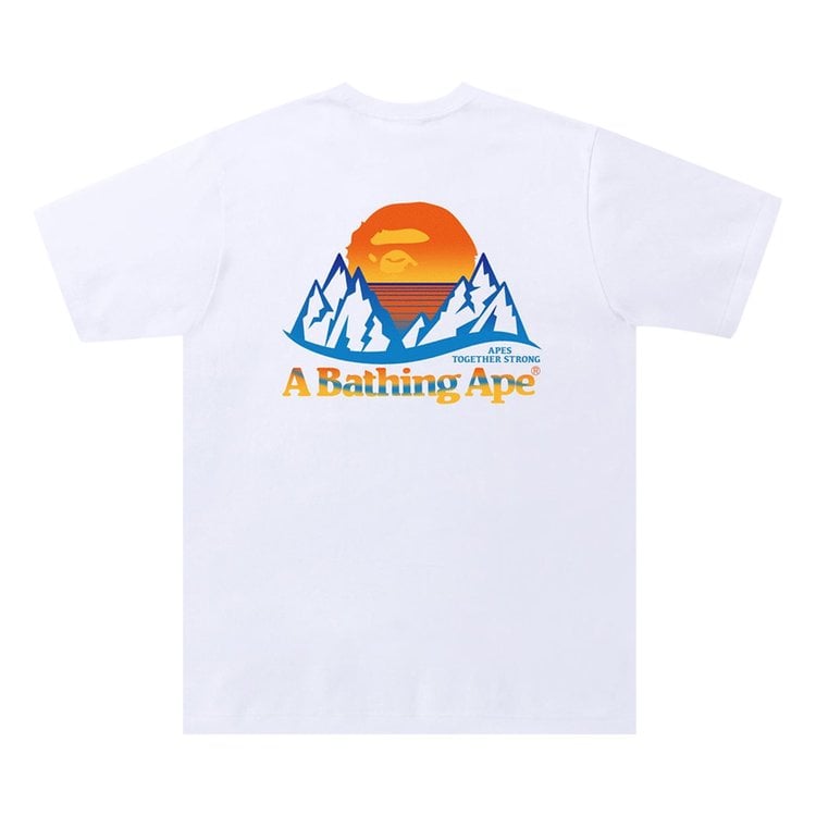 تي شيرت BAPE Mountain "White"، باللون الأبيض