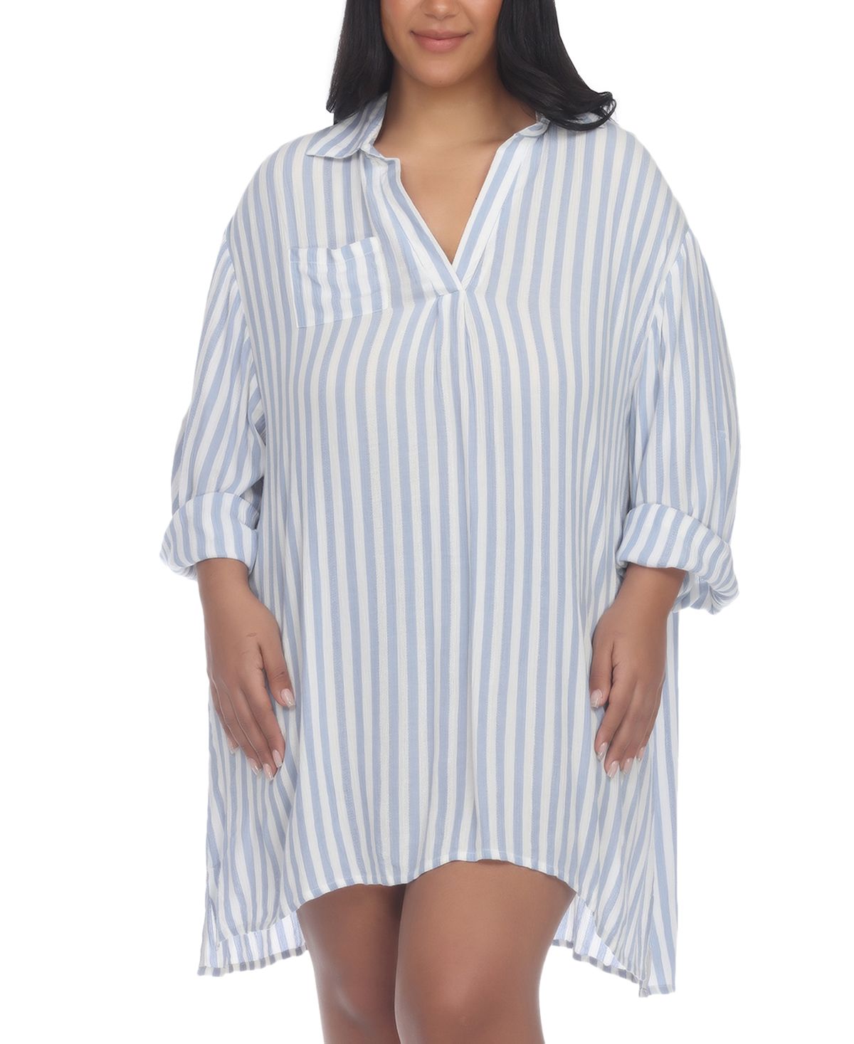 Striped tunic plus size cape shirt Raviya, multi