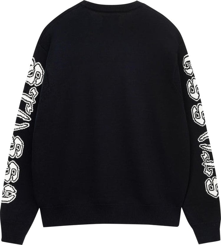 Stussy Sleeve Logo Sweater 'Black', black