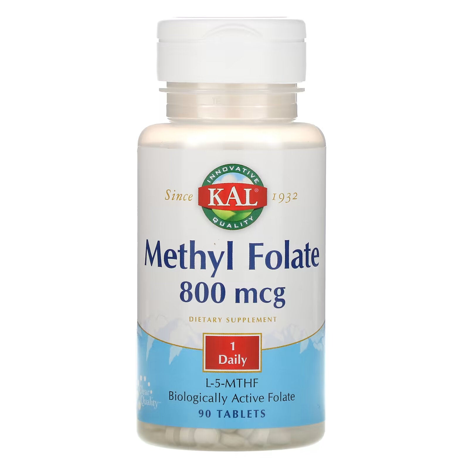 KAL, Methylfolate, 800 mcg, 90 tablets