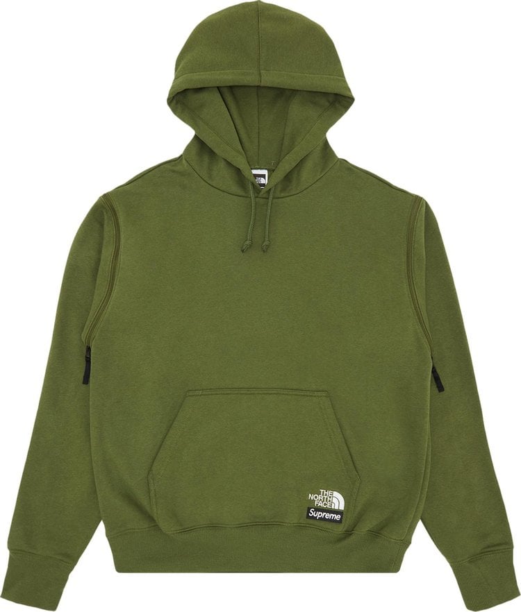 سويت شيرت Supreme x The North Face القابل للتحويل بغطاء رأس "زيتوني"، أخضر