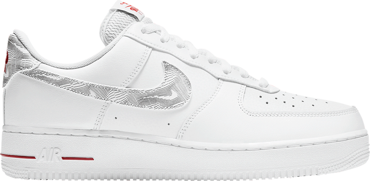 Nike Air Force 1 Low 'Topography Pack - White University Red' in white