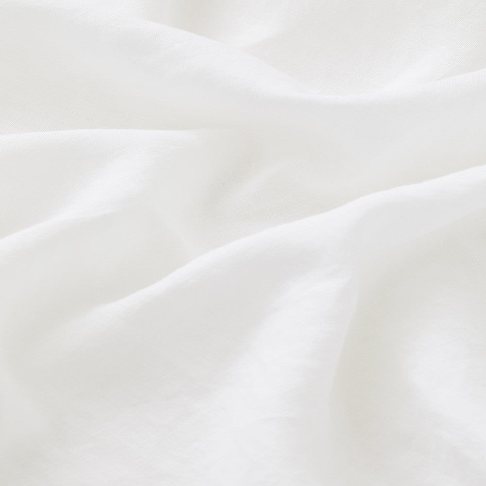 H&M Home Linen-blend bed valance, white