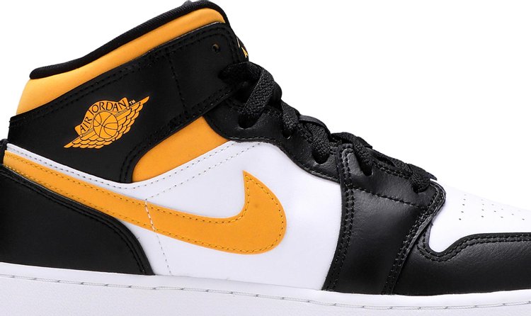 Air Jordan 1 Mid GS Black University Gold sneakers, white