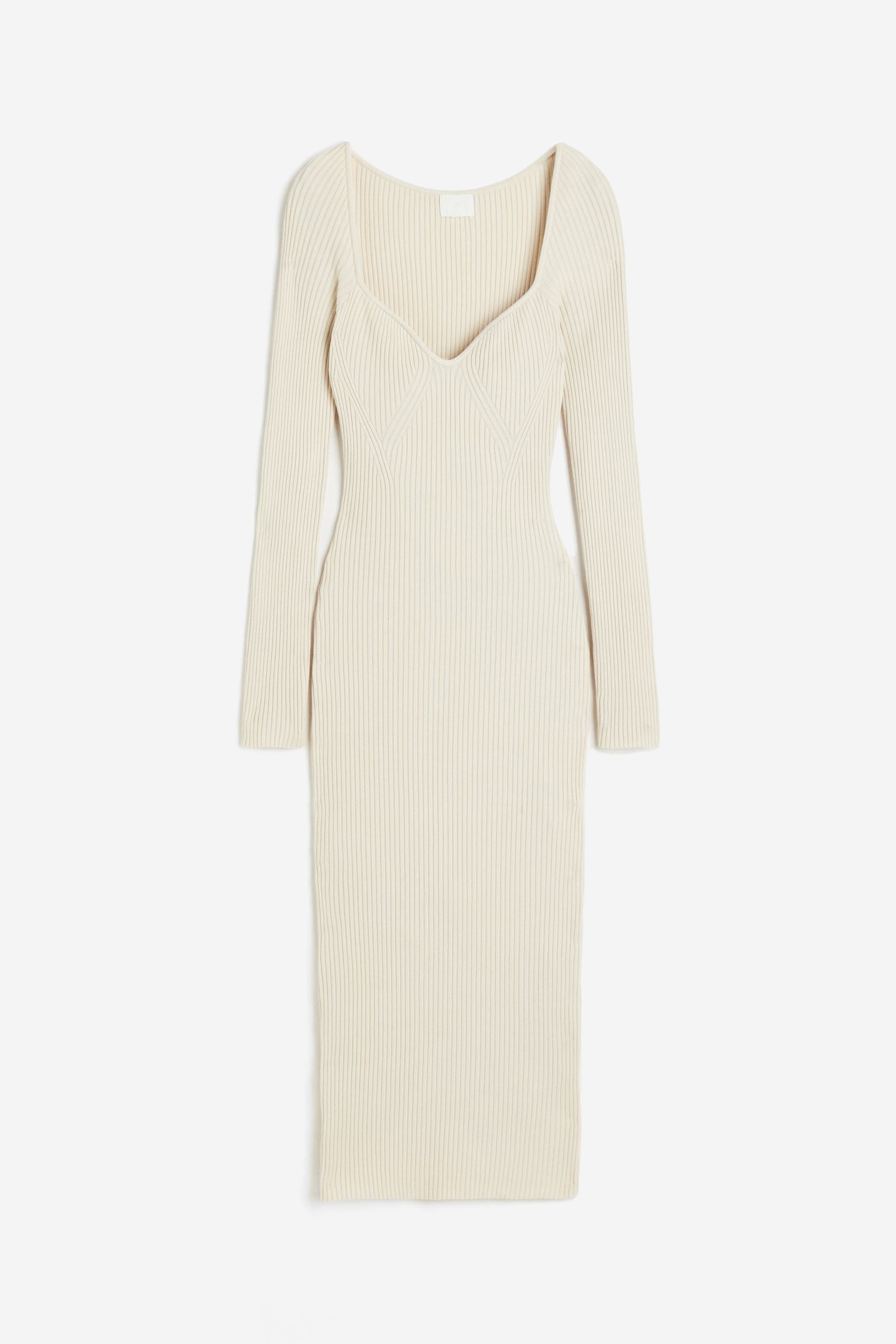 H&M Rib-knit dress, light beige