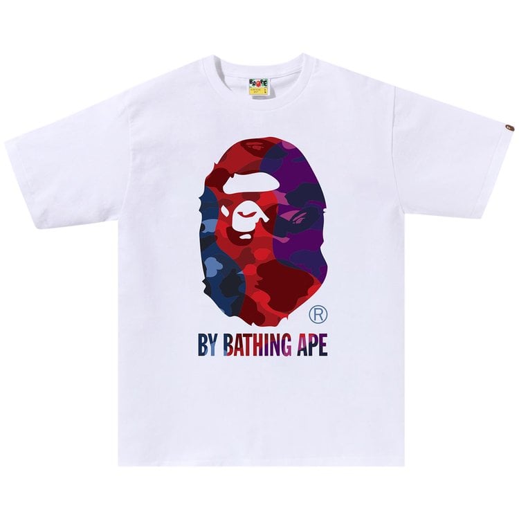 تي شيرت BAPE Color Camo Crazy By Bathing Ape باللون الأبيض، باللون الأبيض