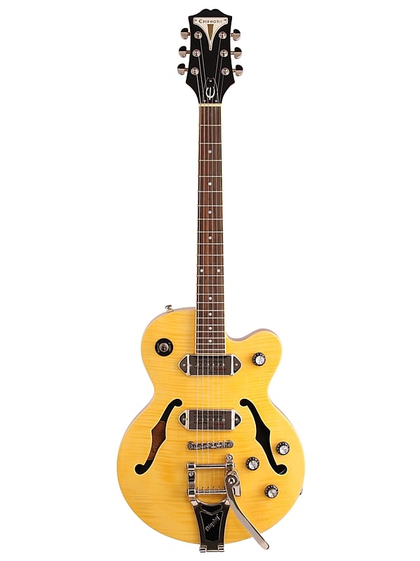 جيتار كهربائي Epiphone Wildkat مع تريمولو طبيعي عتيق من Bigsby ETBKCB AN