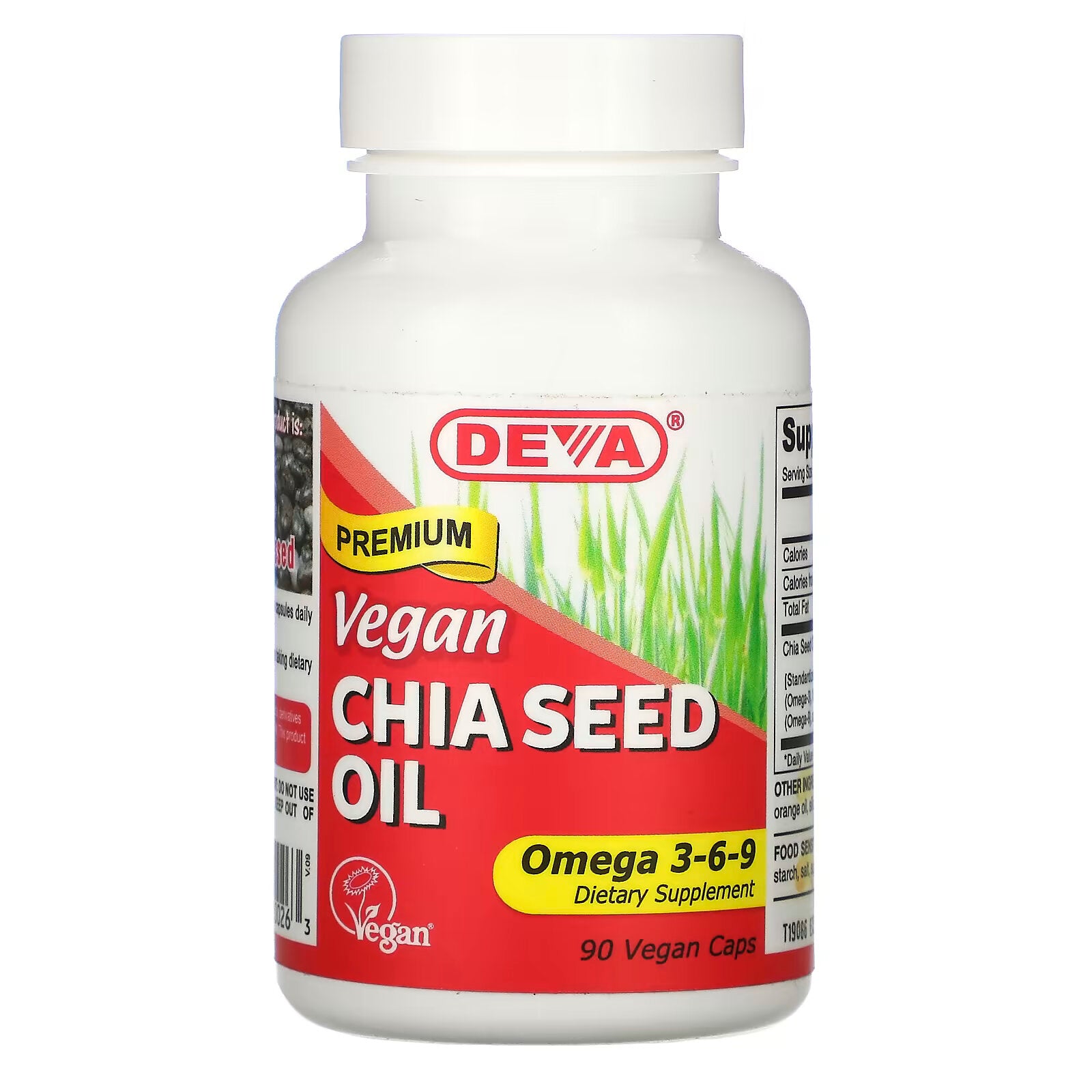 Deva, Vegan Premium Chia Seed Oil, 90 Vegan Capsules