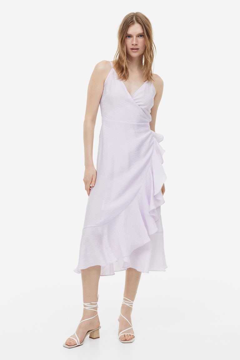 H&M ruffle wrap dress, lilac