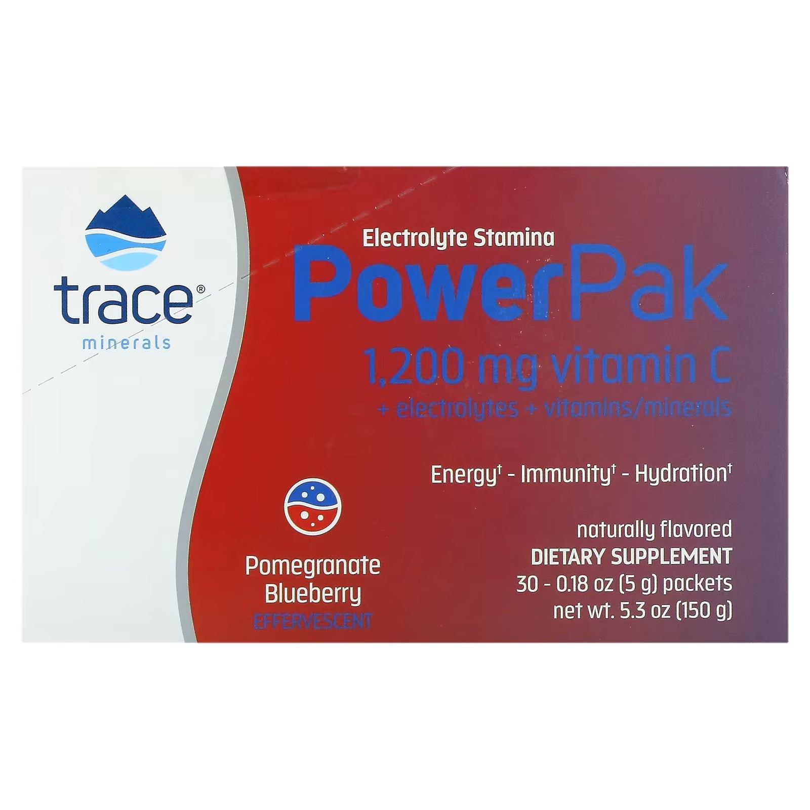 Food Supplement Trace Minerals Electrolyte Stamina Power  Pak with pomegranate and blueberry flavor 30 sachets of 5 g