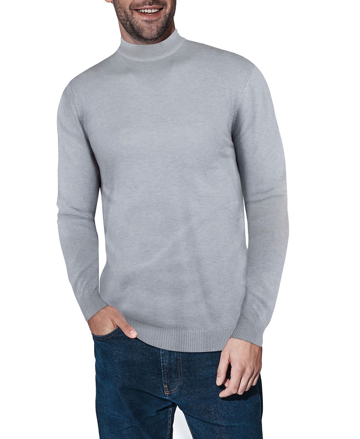 X-Ray Men's Basic Mid-Weight Stand-Neck Pullover