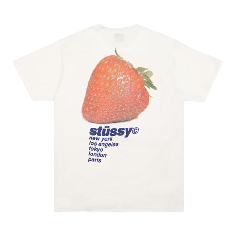 Stussy Strawberry Tee 'White', white