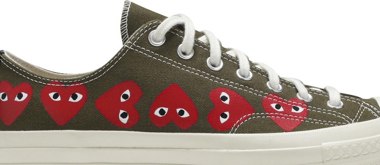 Converse Comme des Garçons Play x Chuck 70 Low Top Multi Heart Sneakers, Green