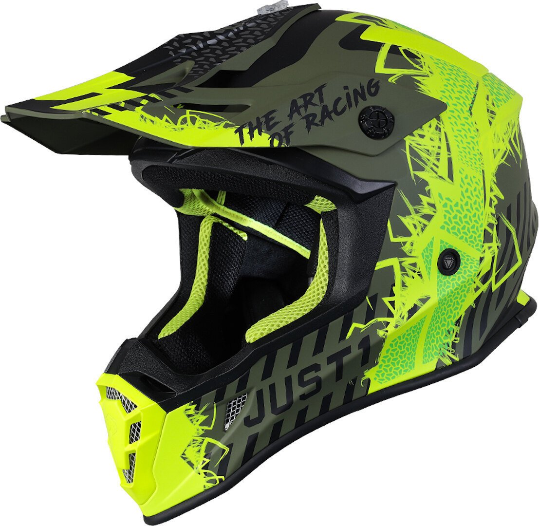 Just1 J38 Mask Motocross Helmet, Yellow-Green