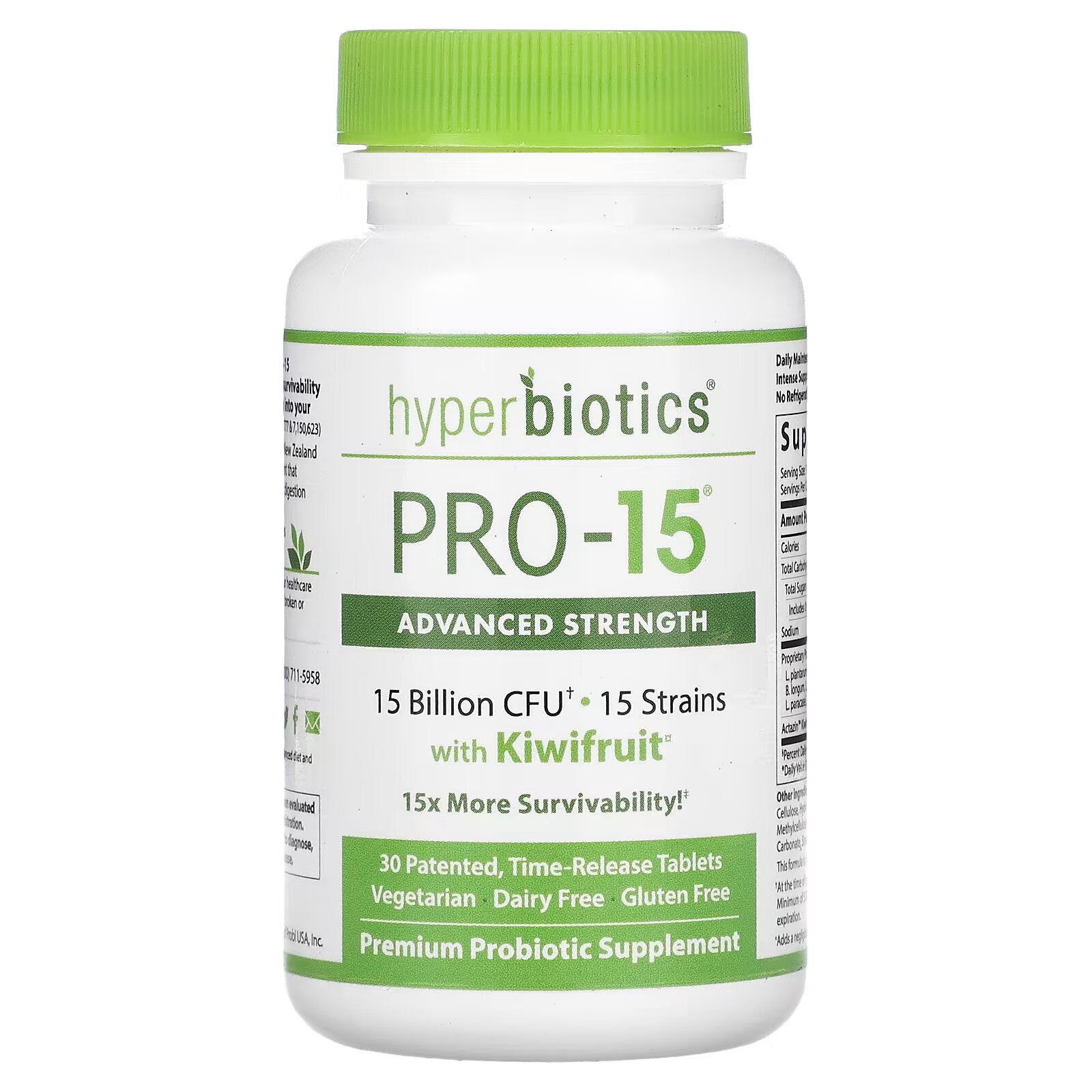 Hyperbiotics, PRO-15 Forte, 15 Billion CFU, 30 Slow Release Tablets