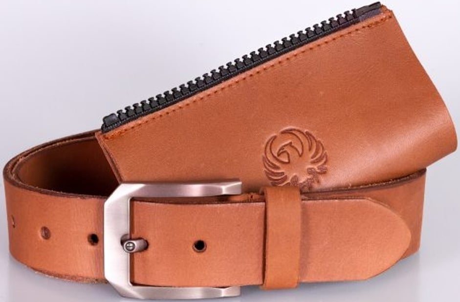 Merlin women's leather connecting belt, brown