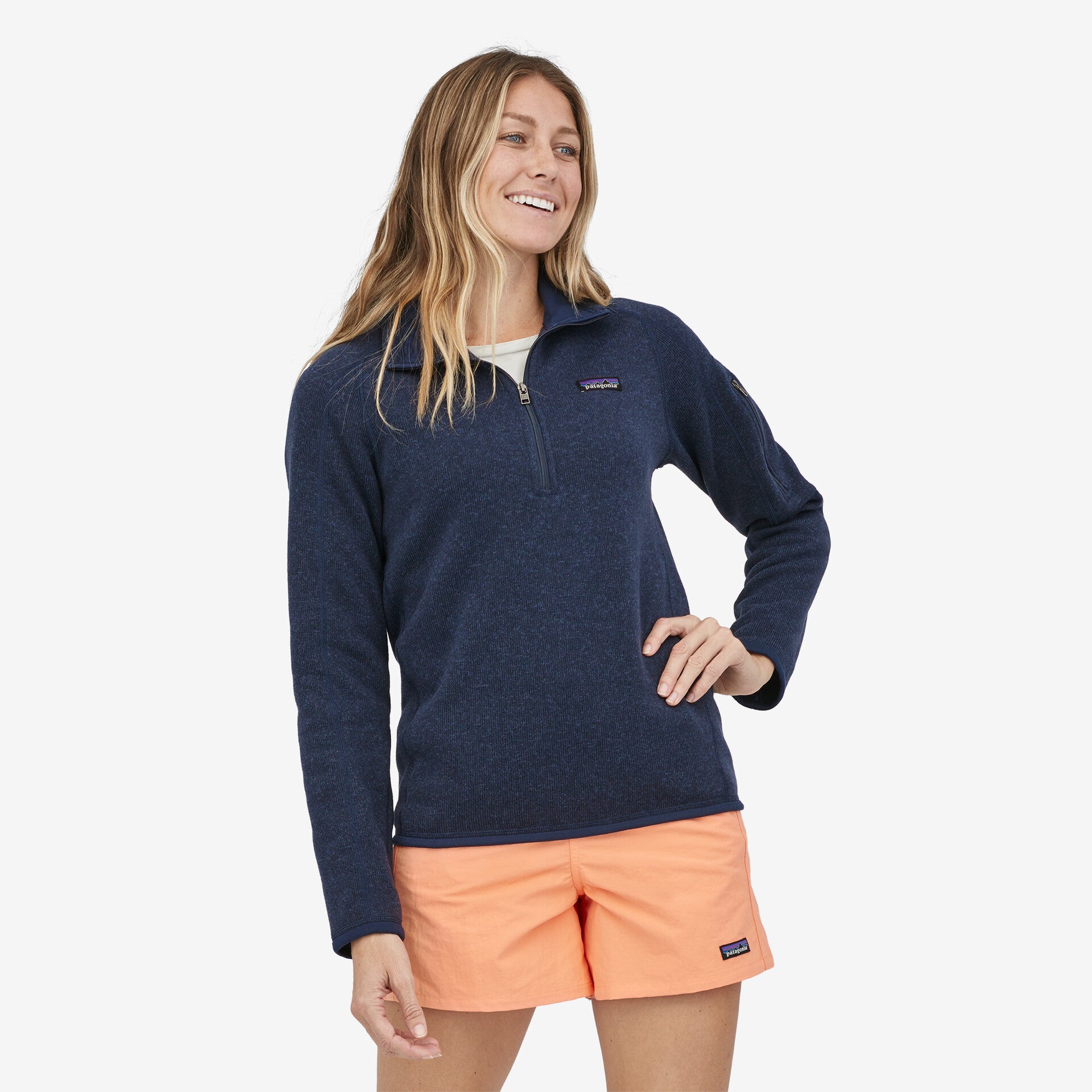 Patagonia Women's 1/4 Zip Fleece Sweater New Navy