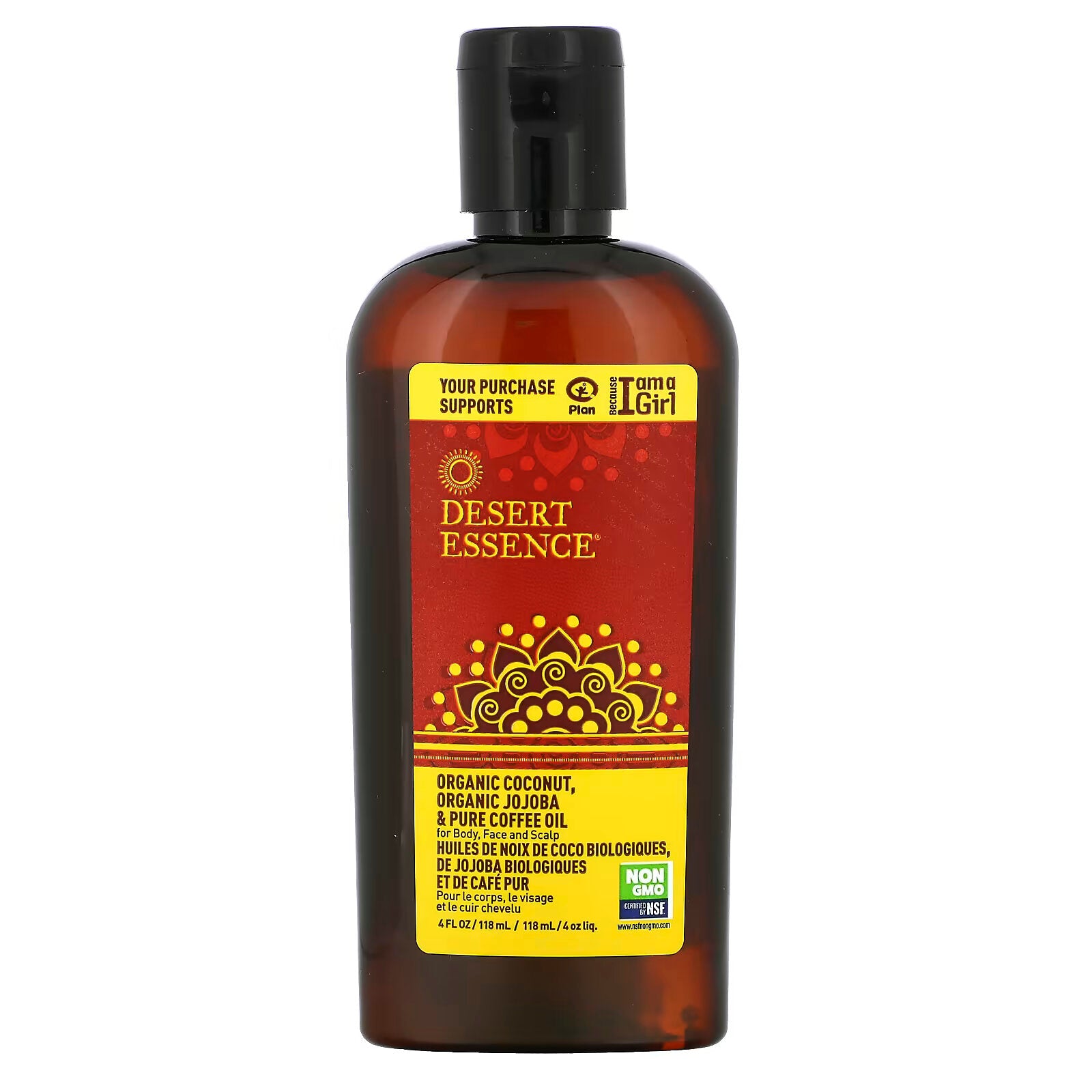 Desert Essence, Organic Coconut, Jojoba & Pure Coffee Oil, 118 ml