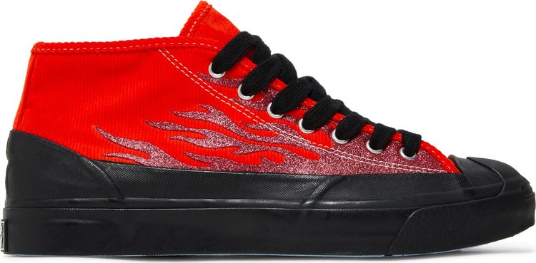 Converse ASAP Nast x Jack Purcell Mid Red Flames Sneakers, red