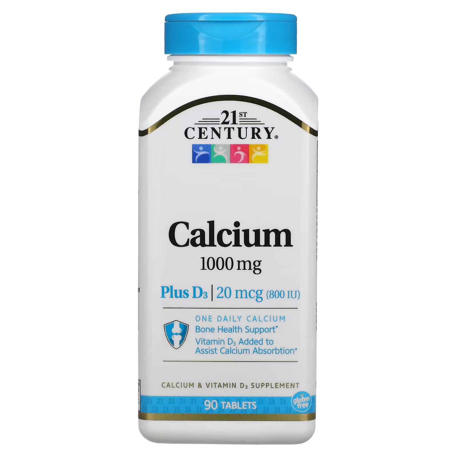 21st Century, Calcium with Vitamin D3, 1000 mg, 90 Tablets