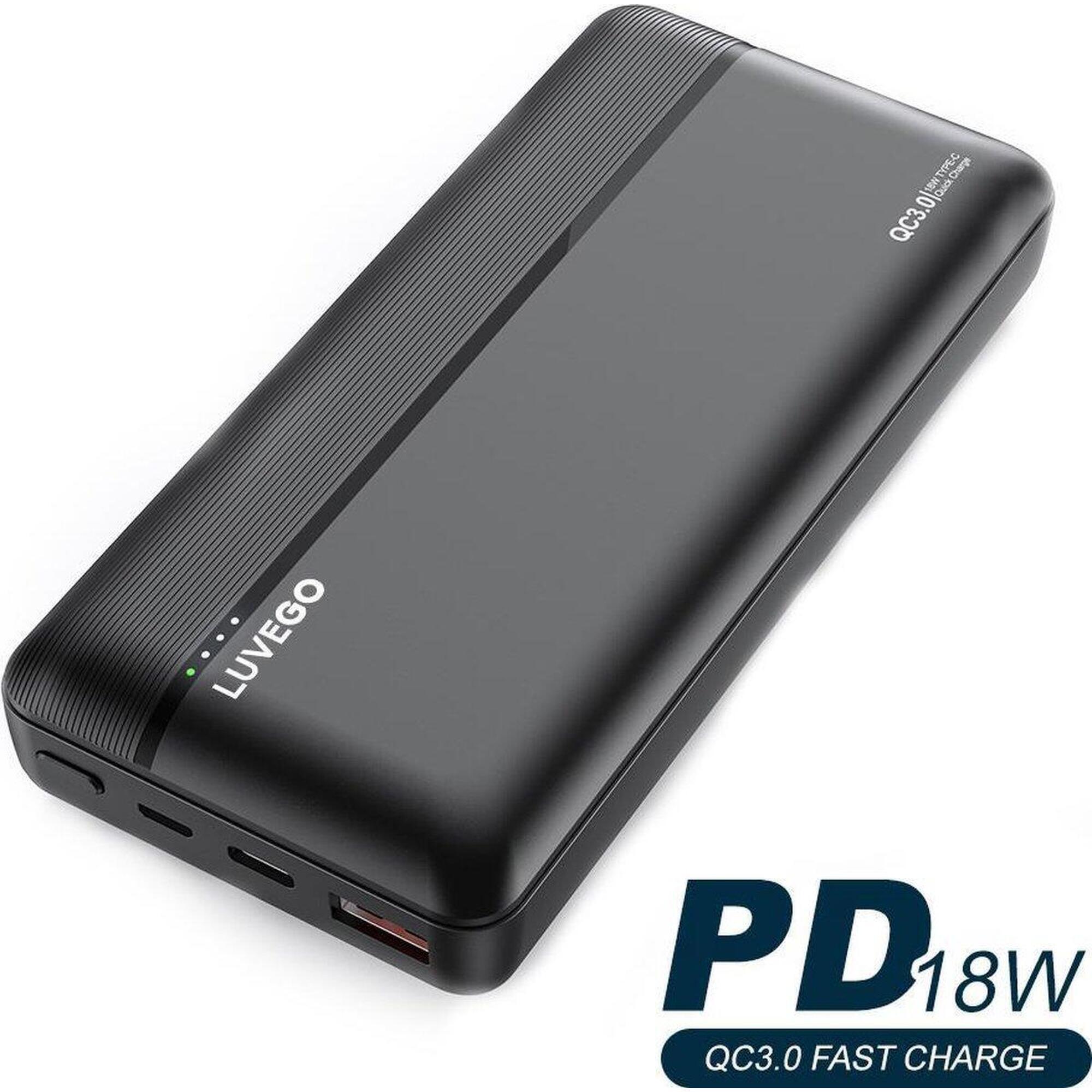 Luvego power bank 20,000 mAh, black