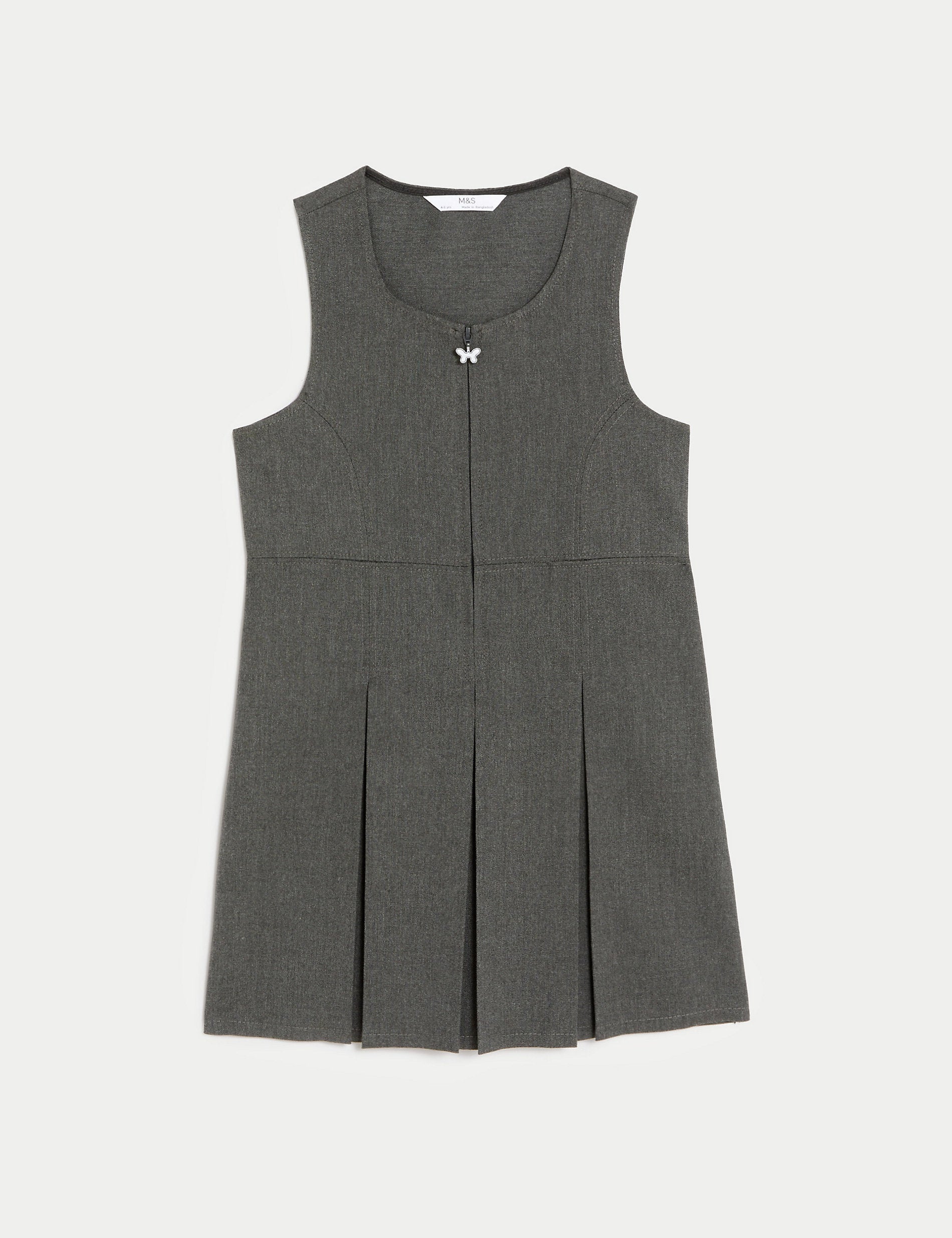 School sundress with pleats for girls (2-12 years) Marks & Spencer, gray