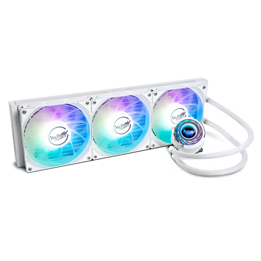 Liquid cooling system Valkirye C420W-RGB, white