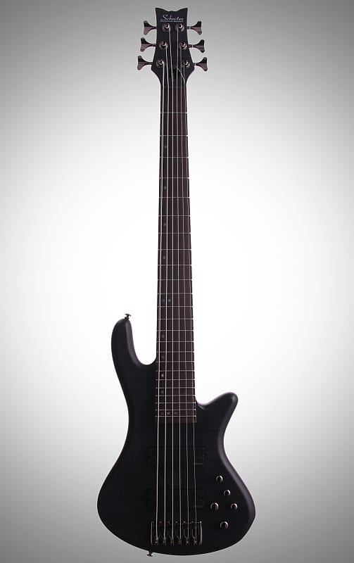 Schecter Stiletto Studio-6 6-String Electric Bass Guitar, See Thru Black Satin