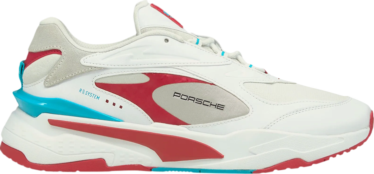 حذاء رياضي Puma Porsche Legacy x RS-Fast White American Beauty، باللون الأبيض