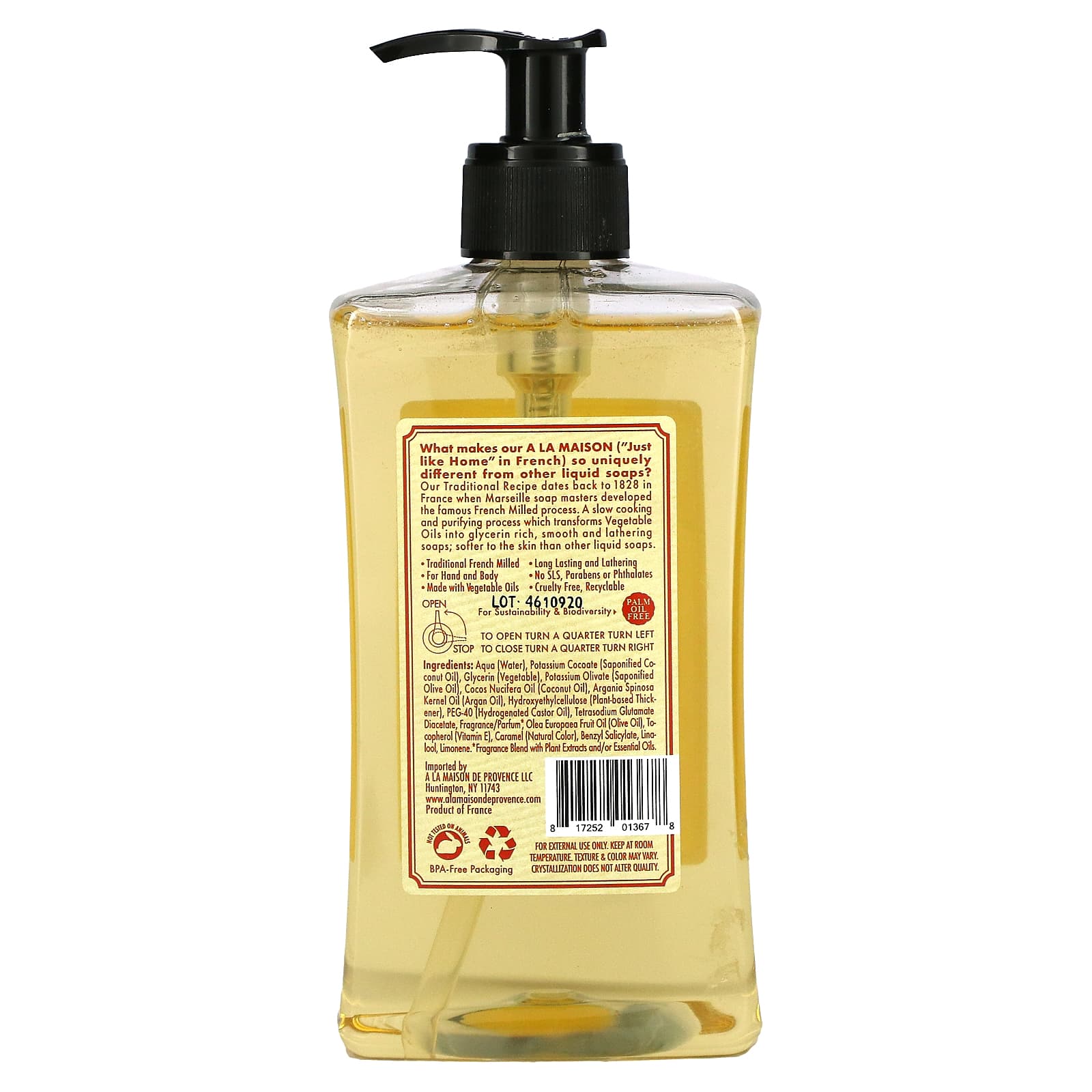 A La Maison de Provence Liquid Soap for hands and body with physalis and peach scent, 500 ml