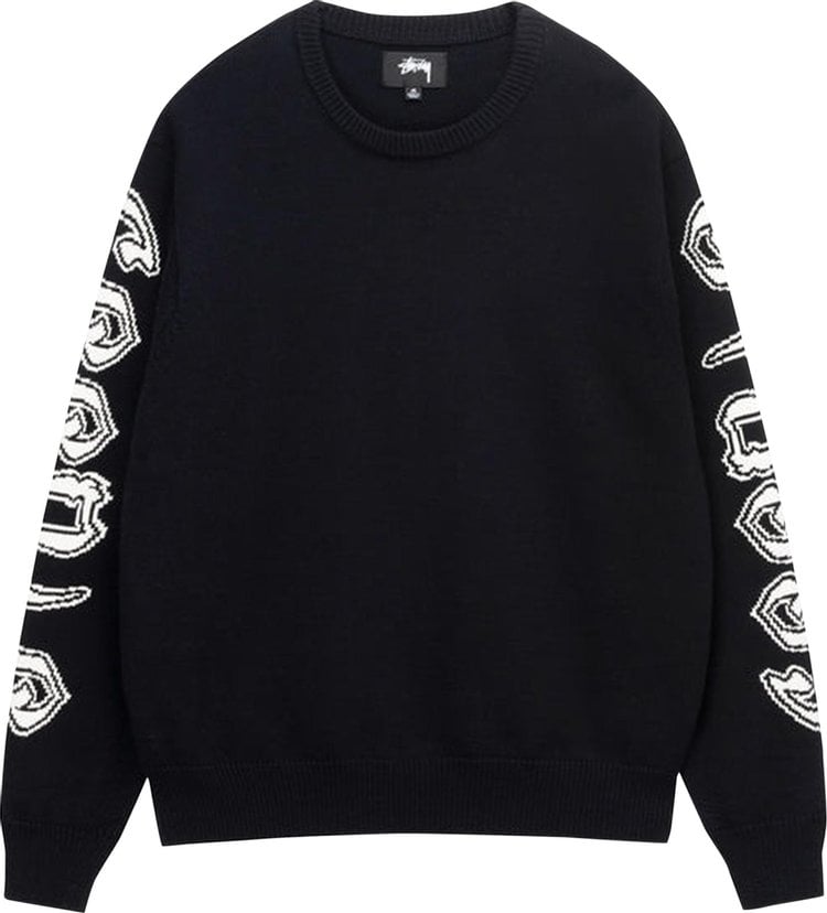 Stussy Sleeve Logo Sweater 'Black', black