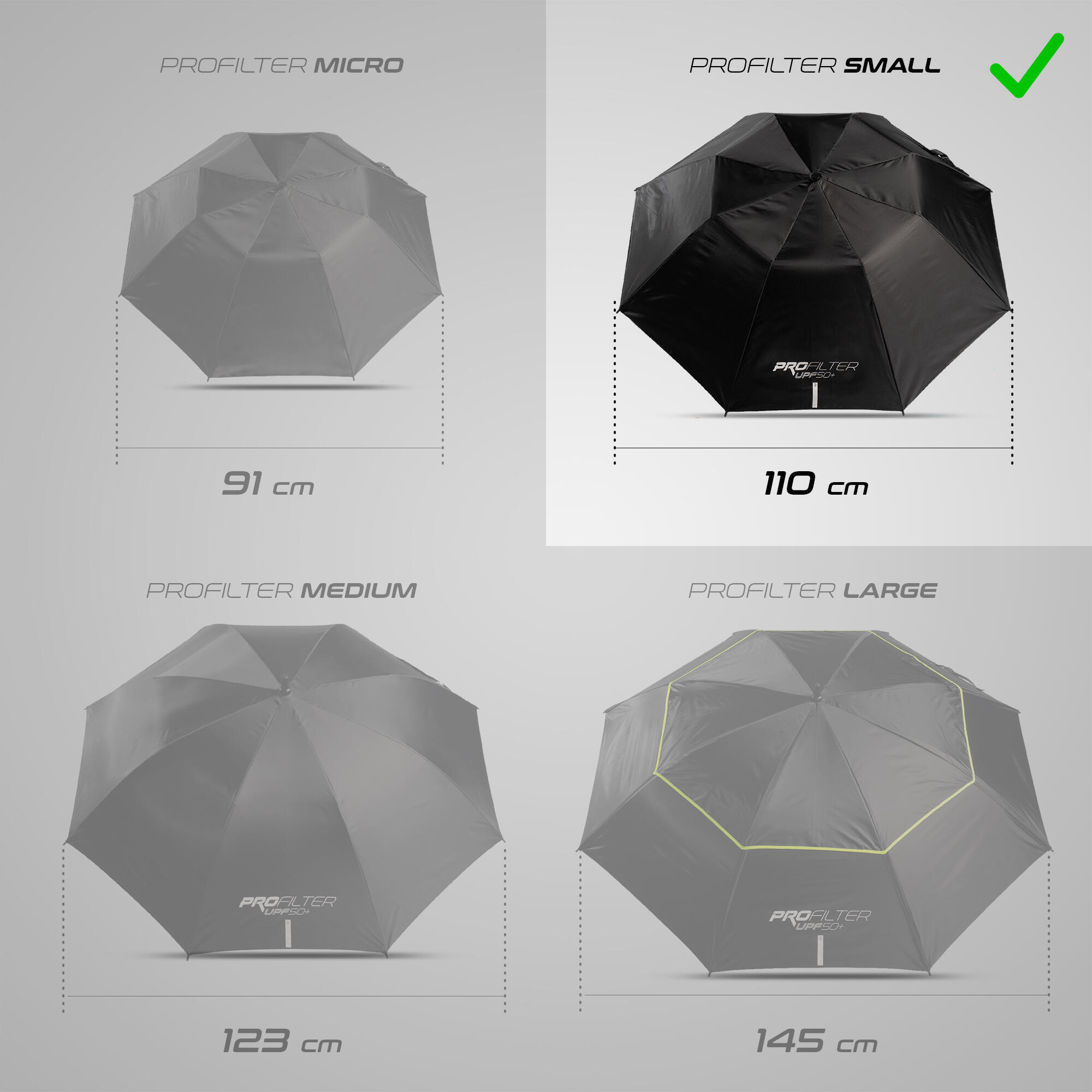 مظلة/مظلة جولف ProFilter Small Ecodesign باللون الأسود INESIS، أسود